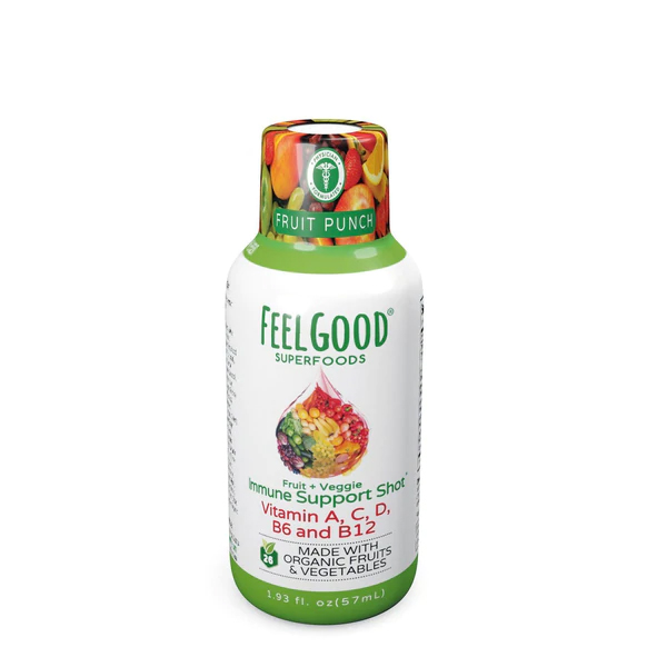 Picture of Feelgood Organic Superfoods KHRM00371218 1.93 fl oz Immune Support Shot&#44; Fruit Punch
