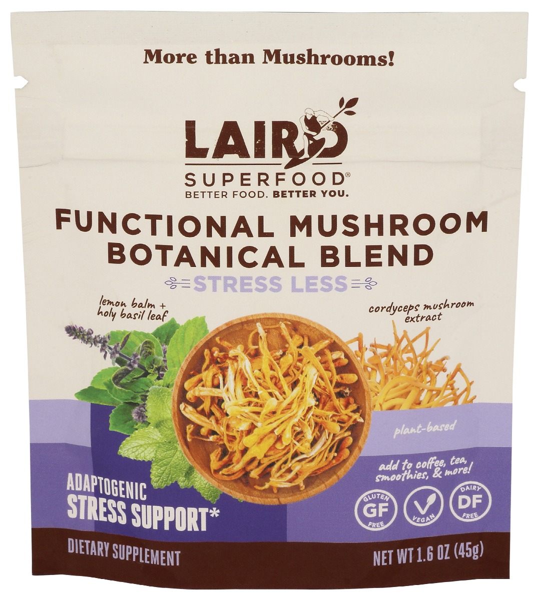 Picture of Laird Superfood KHCH00396088 Stress Less Mushroom Blend - 1.6 oz