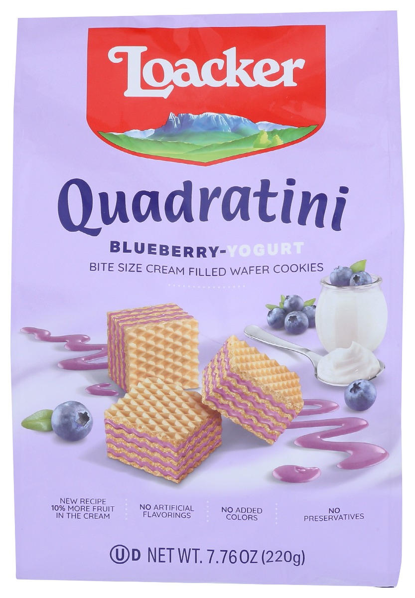 Picture of Loacker KHRM00315148 7.76 oz Quadratini Yogurt Blueberry Wafers