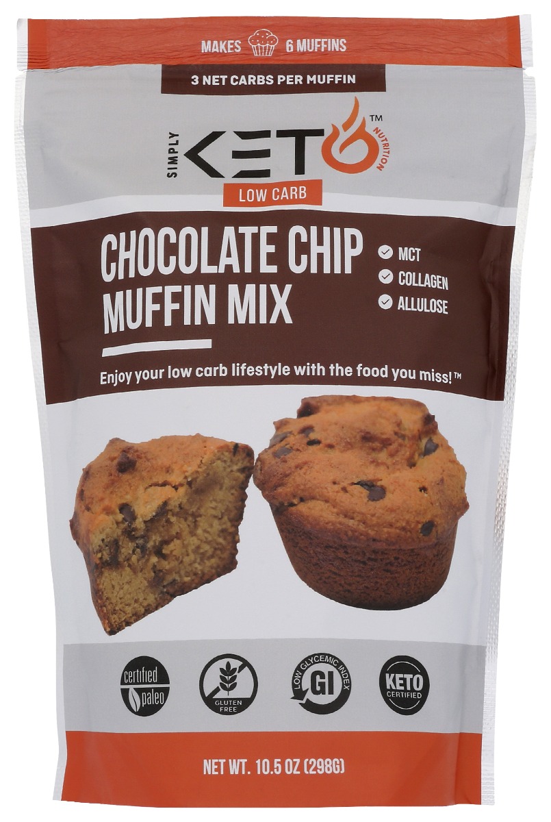 Picture of Simply Keto Nutrition KHRM00380948 10.5 oz Low Carb & Keto Friendly Chocolate Chip Muffin Mix