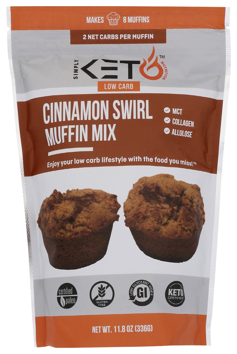 Picture of Simply Keto Nutrition KHRM00381083 11 oz Low Carb & Keto Friendly Cinnamon Swirl Muffin Mix