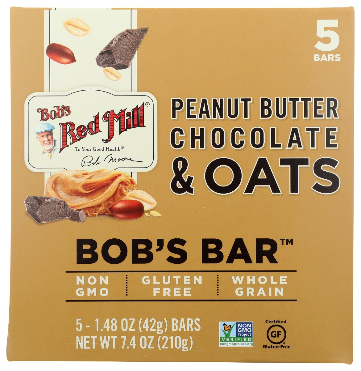 Picture of Bobs Red Mill KHRM00364031 8.67 oz Peanut Butter&#44; Chocolate & Oats Bar - Pack of 5