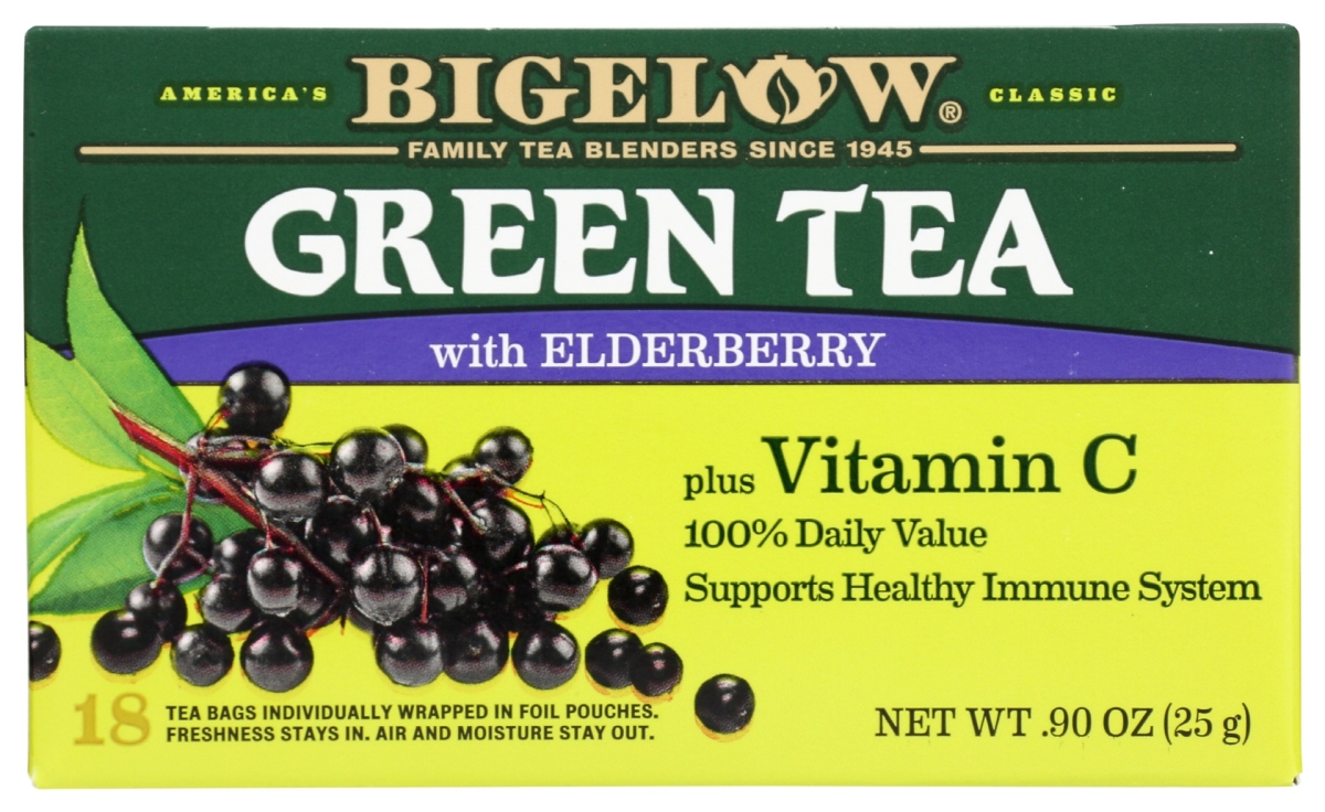 Picture of Bigelow KHRM00381869 0.9 oz Green Tea with Elderberry Plus Vitamin C Teabag - 18 Count