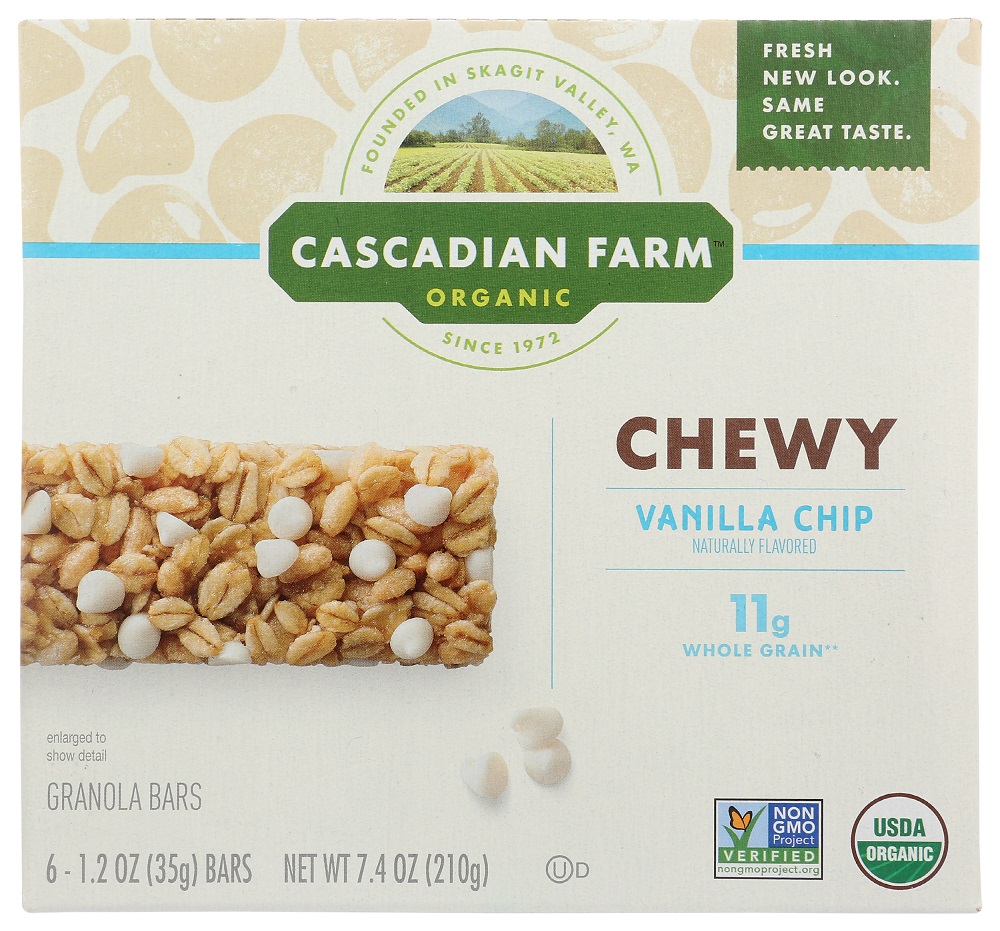 Picture of Cascadian Farm Organic KHLV01125426 7.4 oz Chewy Vanilla Chip Granola Bar