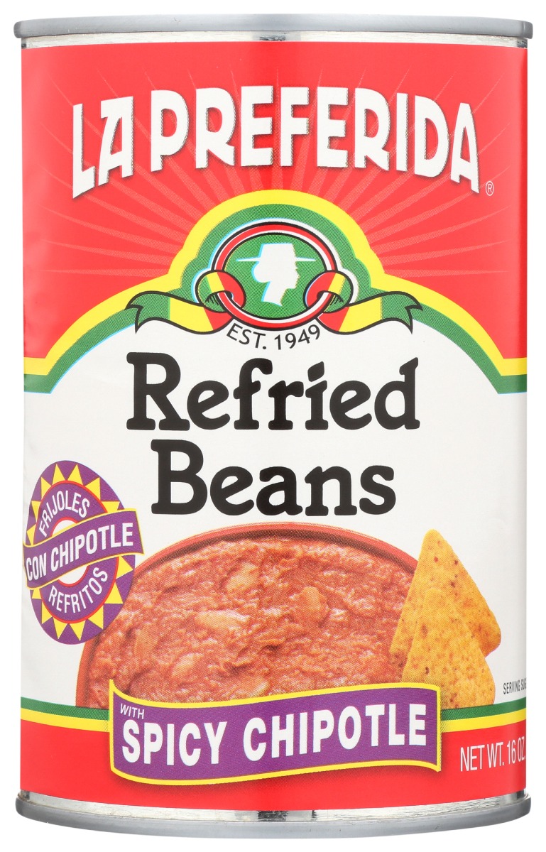 Picture of LA Preferida KHRM00055502 16 oz Refried Beans with Spicy Chipotle