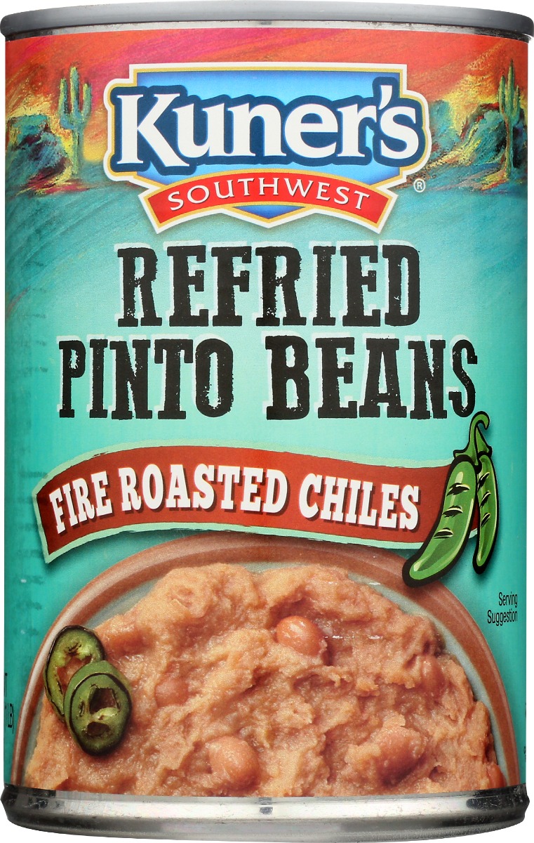 Picture of Kuners KHRM00023234 16 oz Refried Pinto Beans with Fine Roasted Chiles