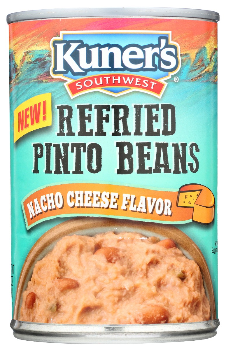 Picture of Kuners KHRM00346626 16 oz Nacho Cheese Flavor Refried Pinto Beans