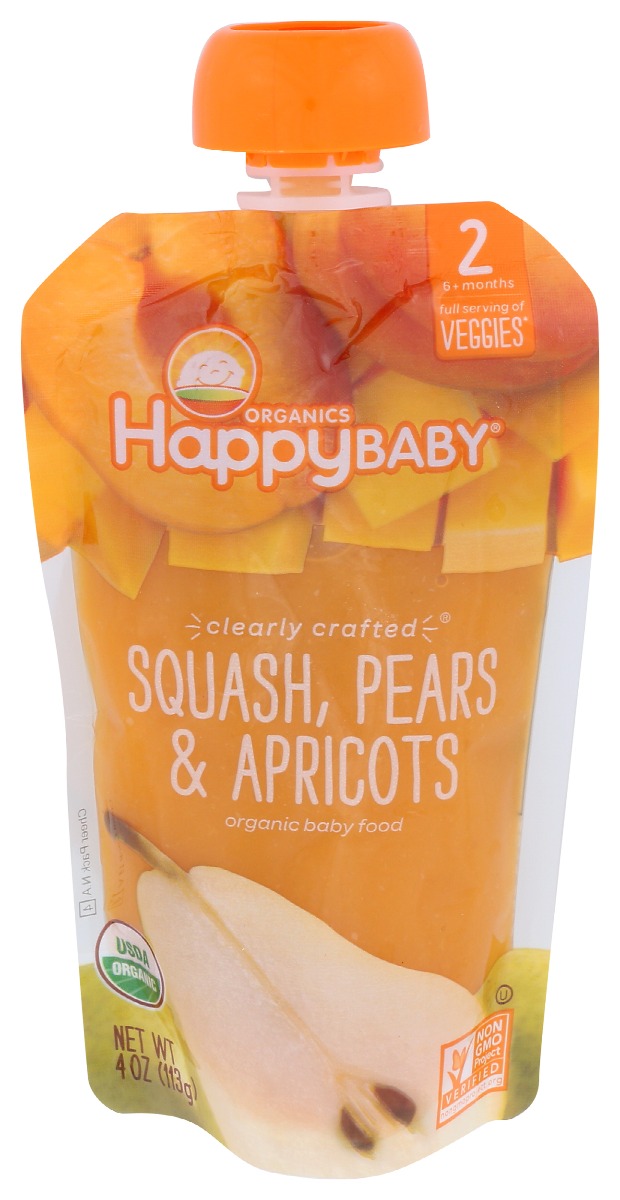 Picture of Happy Baby KHRM00357109 4 oz Squash&#44; Pears & Apricots Pouch