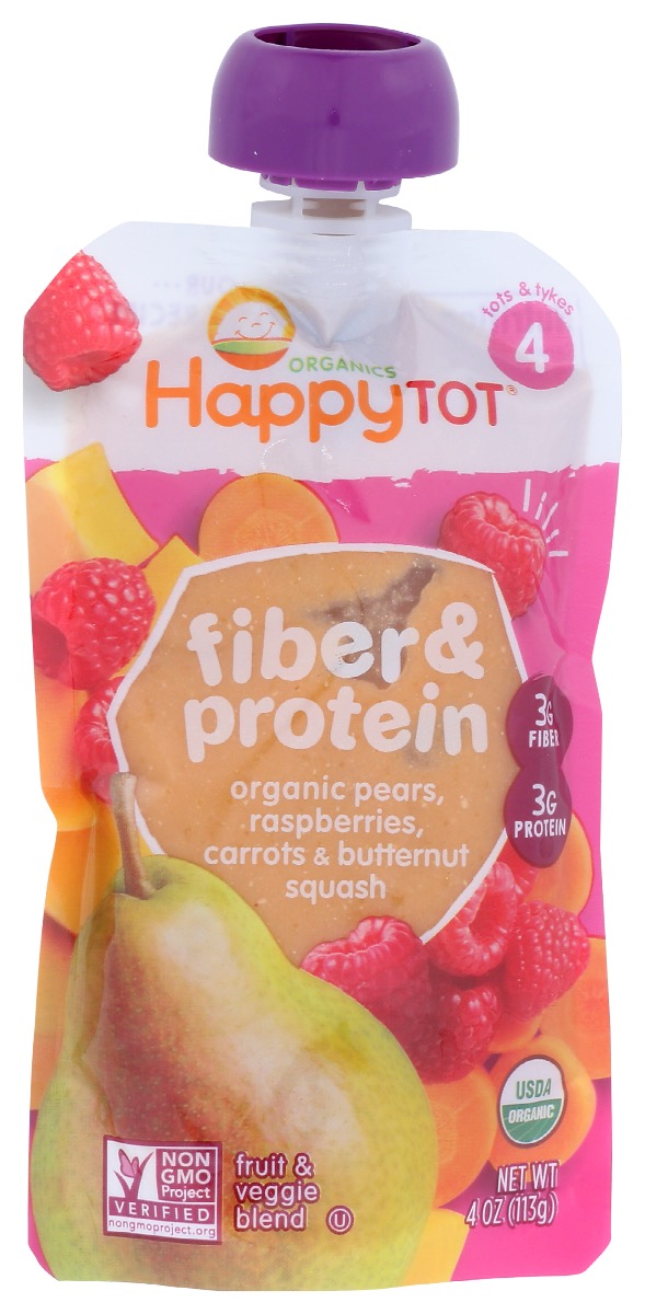 Picture of Happy Tot KHRM00000948 4 oz Stage 4 Pears Raspberry Butternut Organic Baby Food