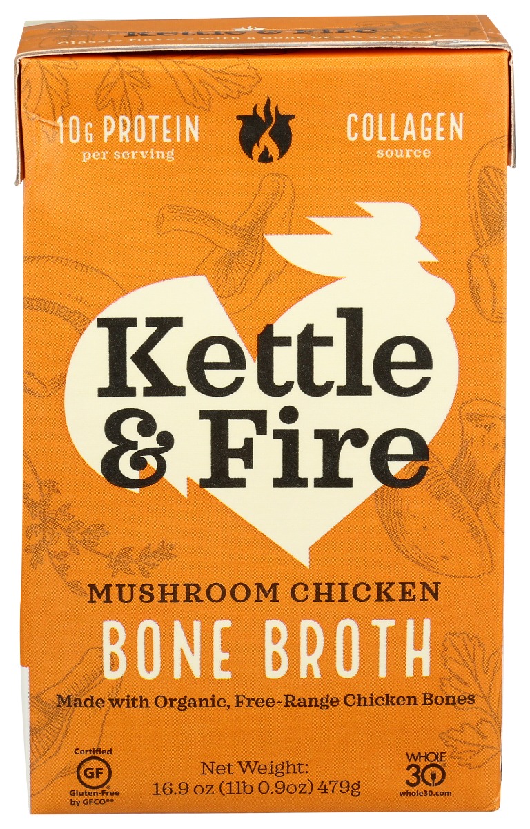 Picture of Kettle & Fire KHRM00308609 16.9 fl oz Mushroom Chicken Bone Broth