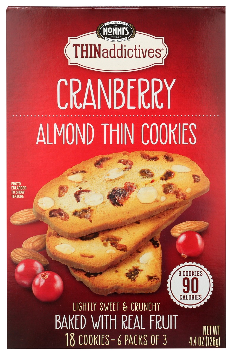 KHRM00256093 4.44 oz Cranberry Almond Thin Cookies -  Nonnis