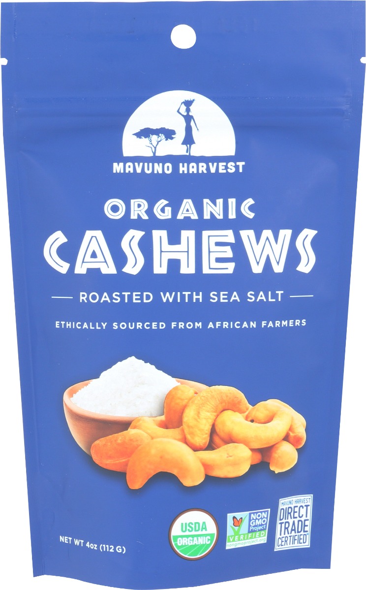 Picture of Mavuno Harvest KHRM00320834 4 oz Organic Sea Salt Roasted Cashews