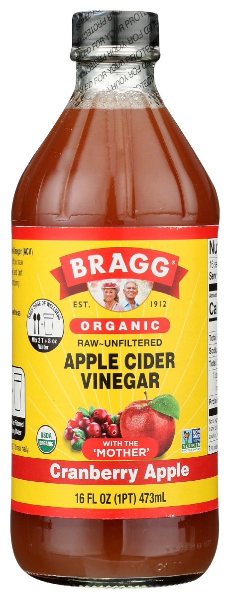 Picture of Bragg KHRM00373087 16 oz Organic Cranberry Apple Apple Cider Vinegar