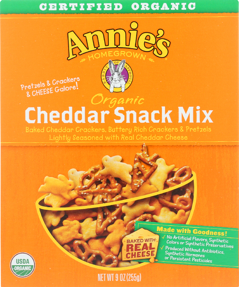 Picture of Annies KHFM00172700 9 oz Organic Cheddar Snack Mix