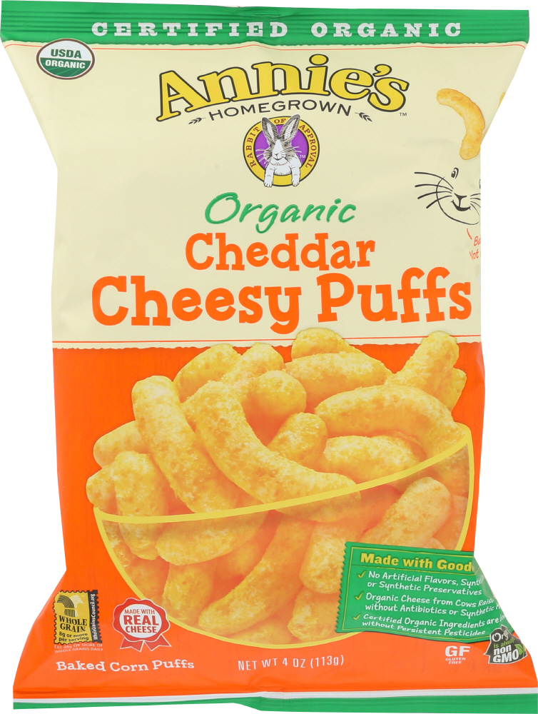 Picture of Annies KHFM00303170 4 oz Organic Cheddar Cheesy Puffs