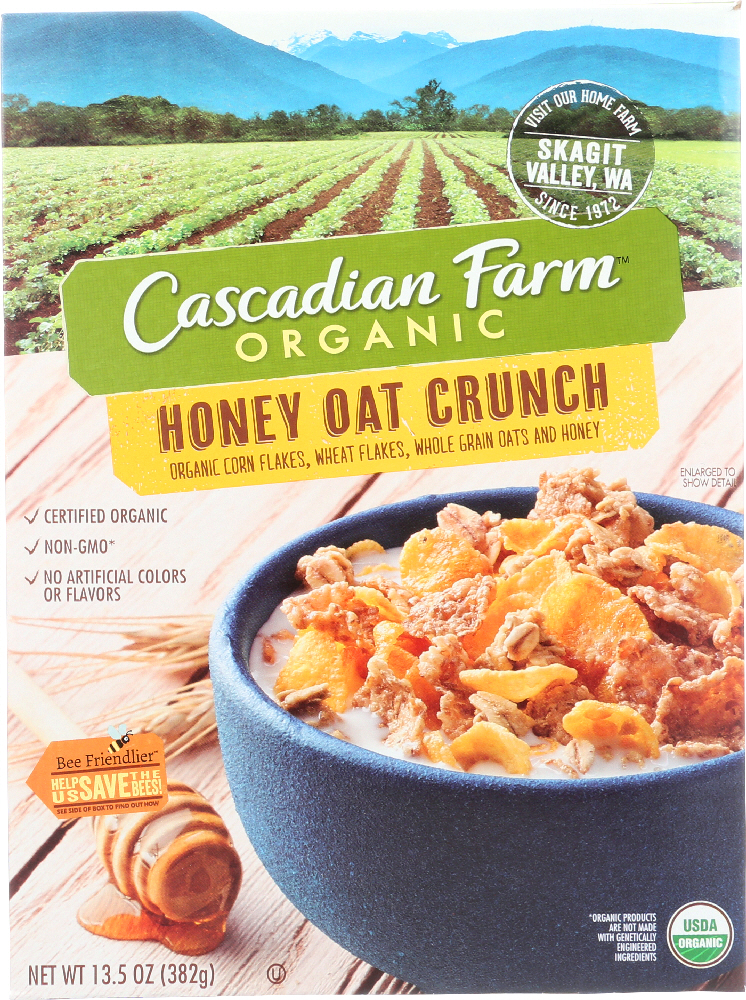 Picture of Cascadian Farm KHFM00950816 13.5 oz Honey Oat Crunch Cereal
