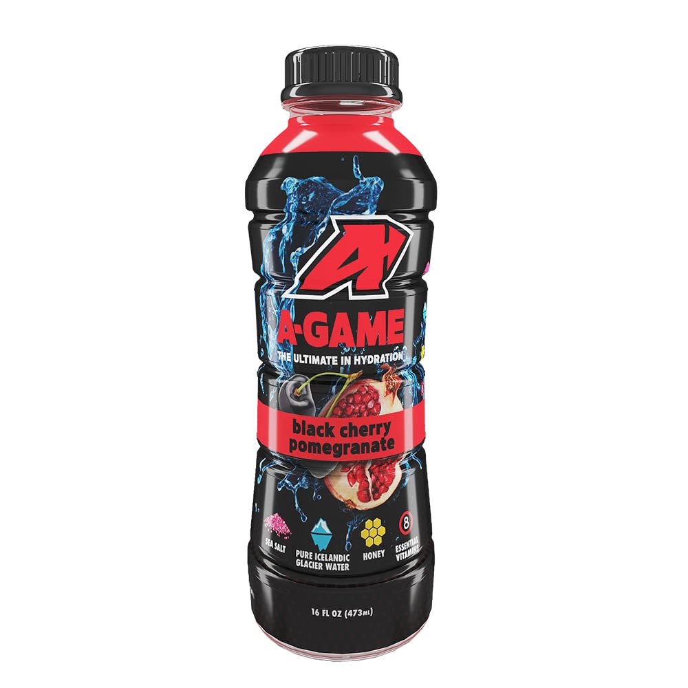 Picture of A-Game KHRM00405885 16 fl oz Beverage Black Cherry Pomegranate Energy Drinks