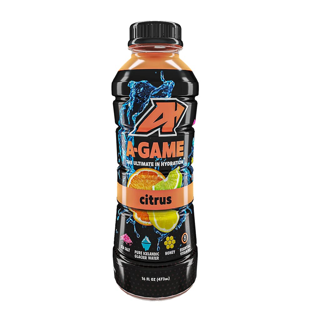 Picture of A-Game KHRM00405898 16 fl oz Citrus Beverage Energy Drinks