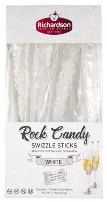 Picture of Richardson Brands KHRM00388085 7.2 oz Rock Candy Swizzle Sticks Wedding Box&#44; White - 12 Count
