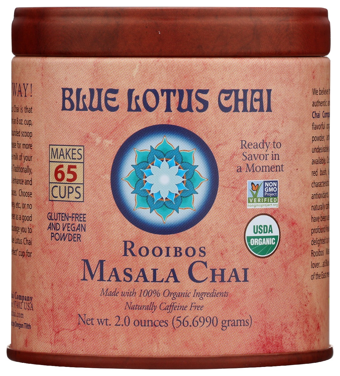 Picture of Blue Lotus Chai KHRM00407102 2 oz Rooibos Organic Masala Chai
