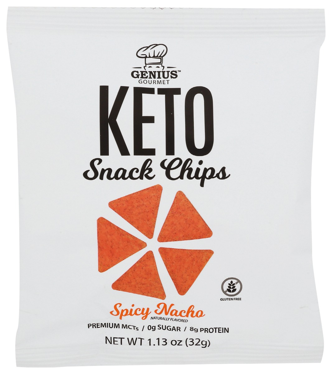 Picture of Genius Gourmet KHCH00367579 1.13 oz Keto Spicy Nacho Chips