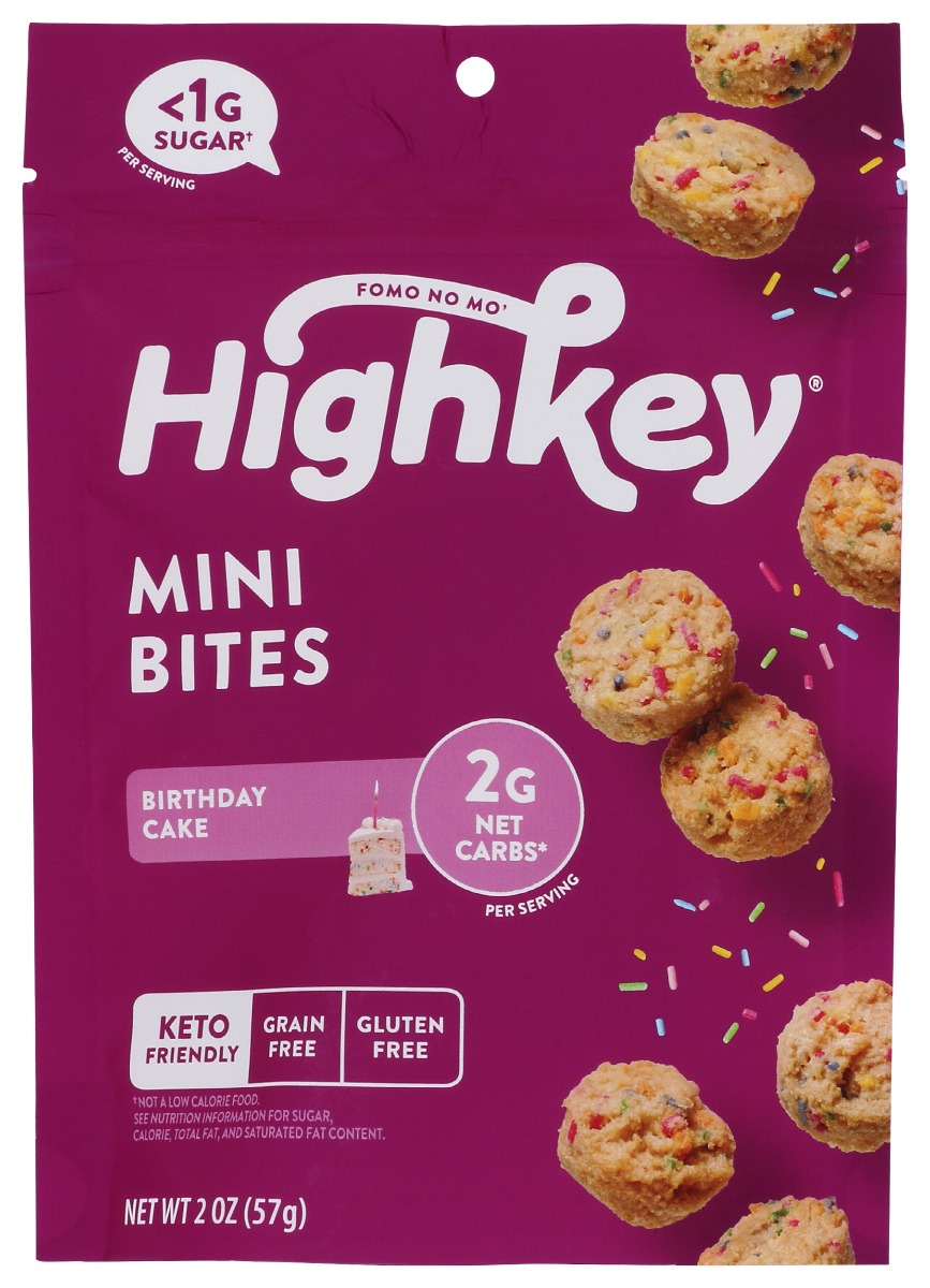 Picture of High Key Snacks KHCH00390180 2 oz Soft Baked Mini Treats Birthday Cake