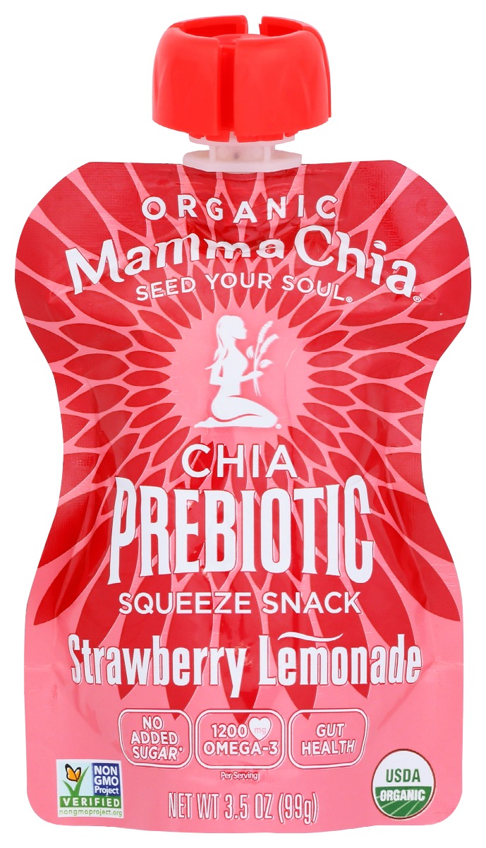 Picture of Mamma Chia KHCH00389493 3.5 oz Strawberry Lemonade Organic Chia Prebiotic Squeeze