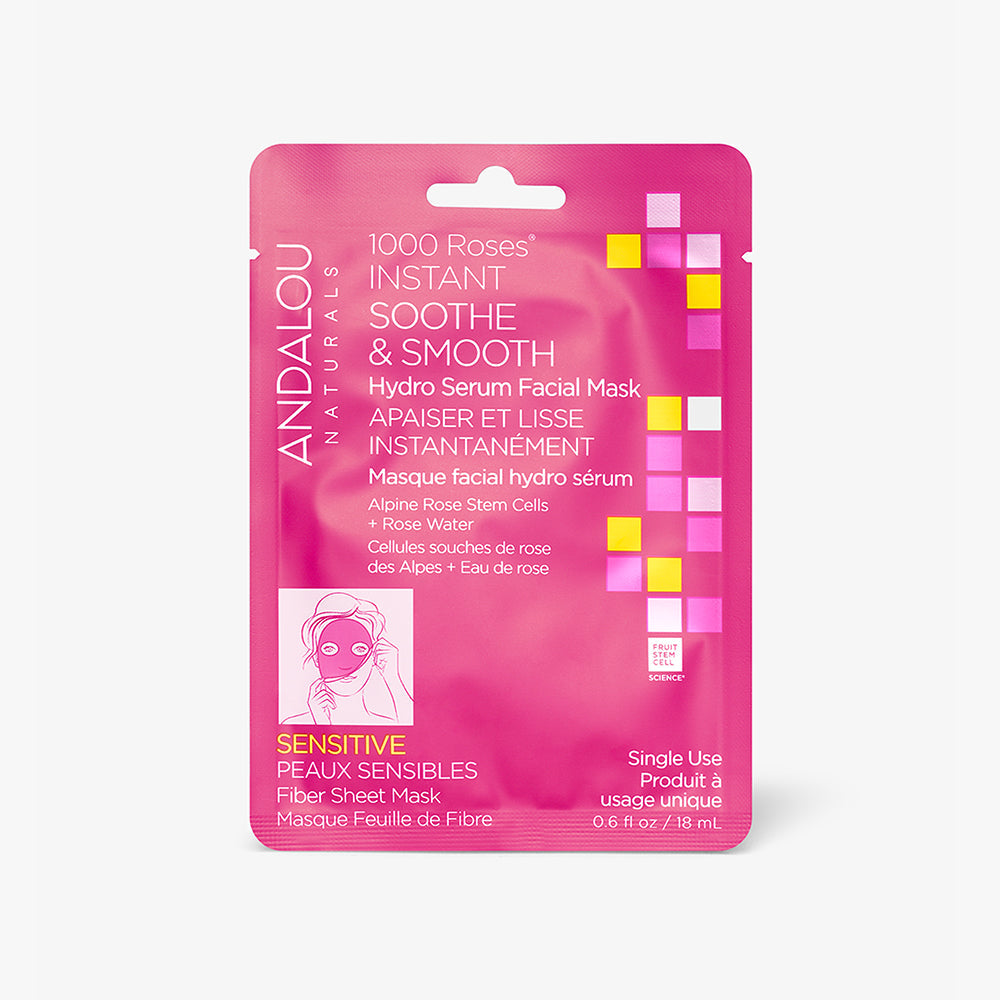 Picture of Andalou KHCH00392812 0.6 fl oz 1000 Roses Instant Soothe & Smooth Sheet Mask