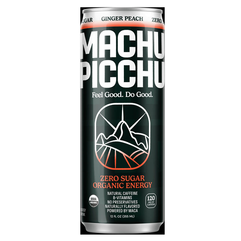 Picture of Machu Picchu KHCH00400568 12 fl oz Ginger Peach Zero Sugar Organic Energy Drink