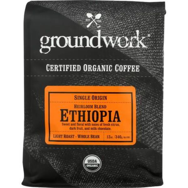 Picture of Groundwork Coffee KHRM00311636 12 oz Ethiopia Organic Coffee