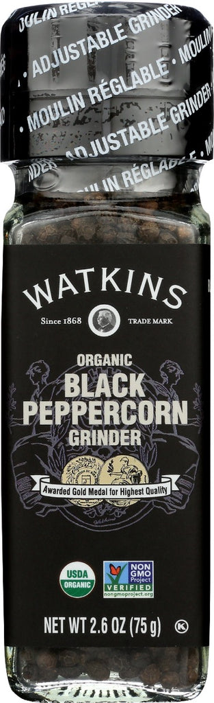 Picture of Watkins KHRM00338781 2.6 oz Organic Black Peppercorn Grinder