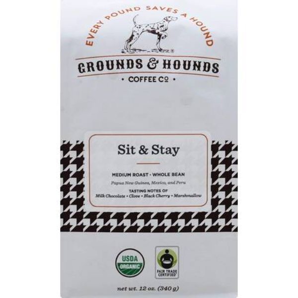 Picture of Grounds & Hounds Coffee KHRM00345486 12 oz Sit & Stay Whole Bean Coffee
