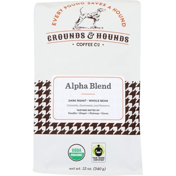 Picture of Grounds & Hounds Coffee KHRM00345487 12 oz Alpha Blend Whole Bean Coffee