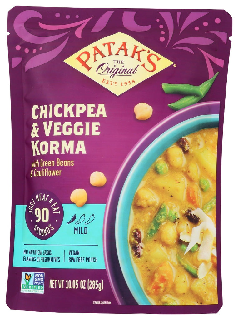 Picture of Pataks KHRM00358790 10.05 oz RTE Korma Chickpea Meal