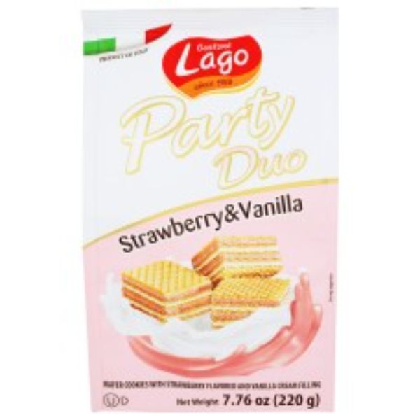 Picture of Gastone Lago KHRM00378352 7.76 oz Party Duo Strawberry Vanilla Wafers