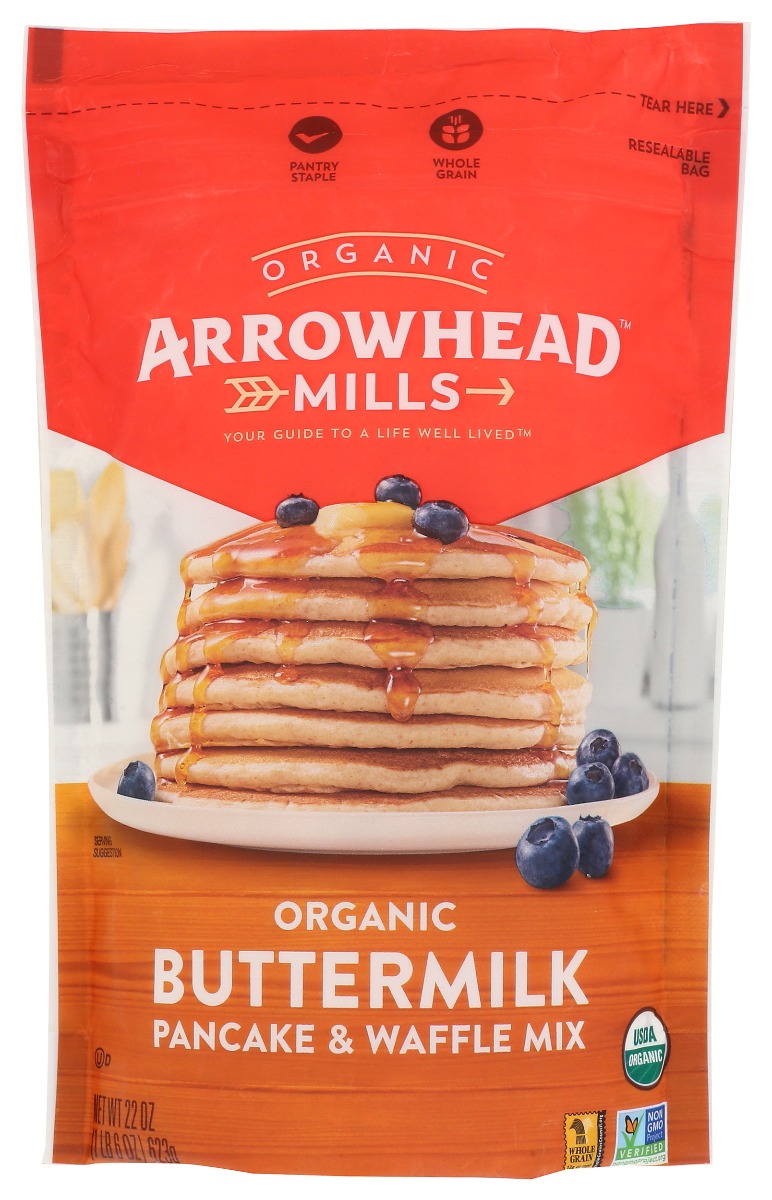 Picture of Arrowhead Mills KHRM02200852 22 oz Organic Buttermilk Pancake Waffle Mix