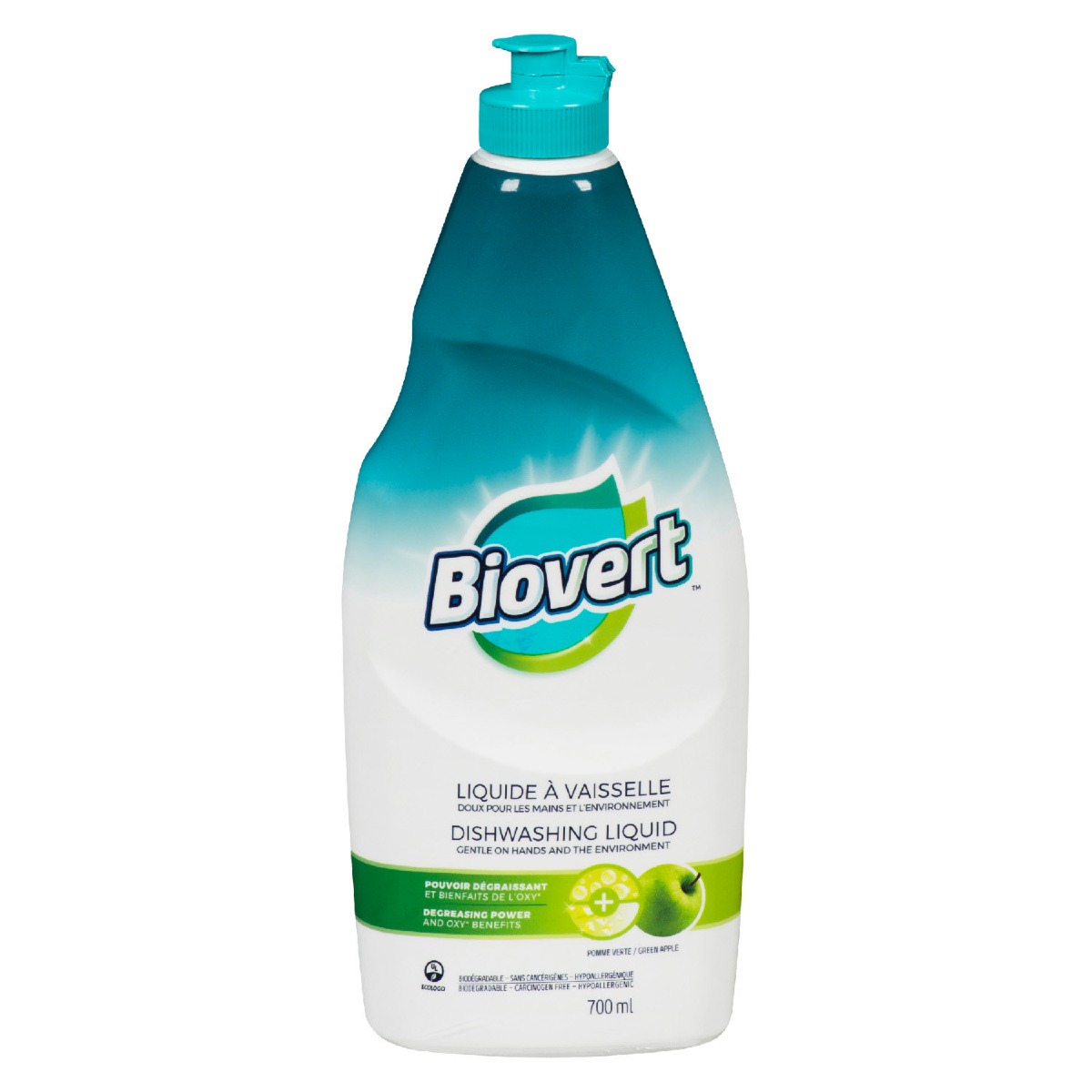 Picture of Biovert KHRM00402417 23.7 fl oz Green Apple Dishwashing Liquid