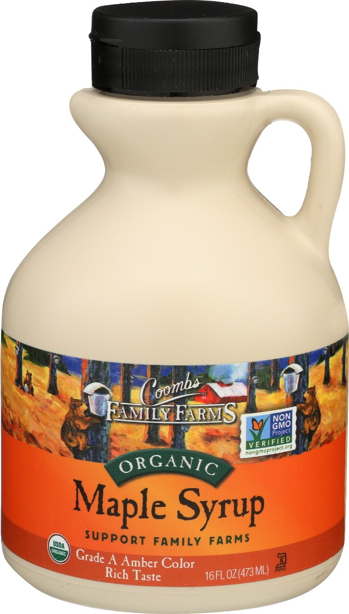 Picture of Coombs Family Farms KHRM00367796 16 oz Grade A Amber Color Rich Taste Organic Maple Syrup