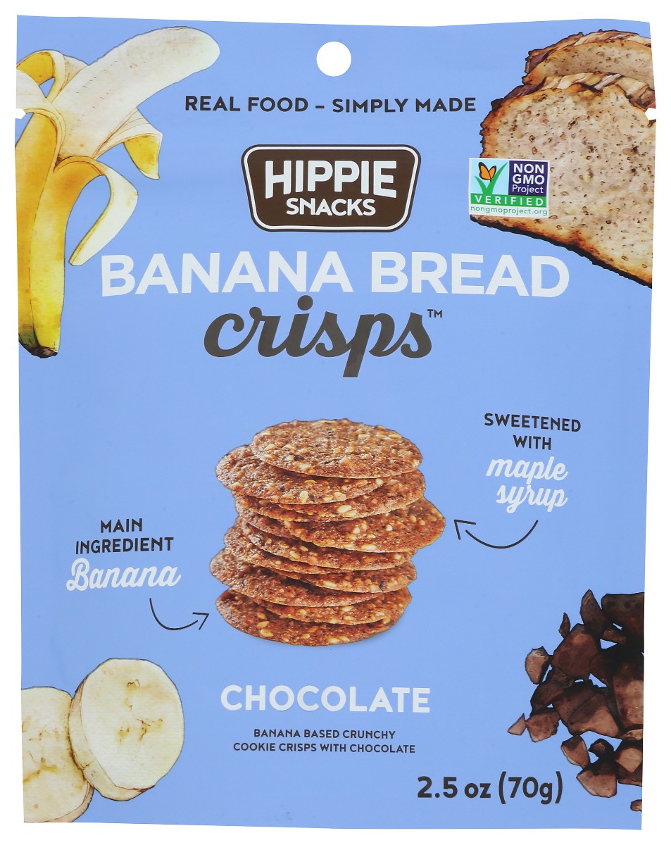 Picture of Hippie Snacks KHRM02204302 2.5 oz Chocolate Banana Bread Crisps