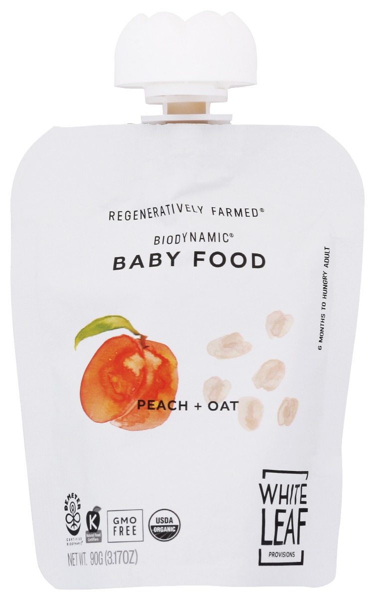 Picture of White Leaf Provisions KHCH00392486 3.17 oz Peach & Oat Baby Food