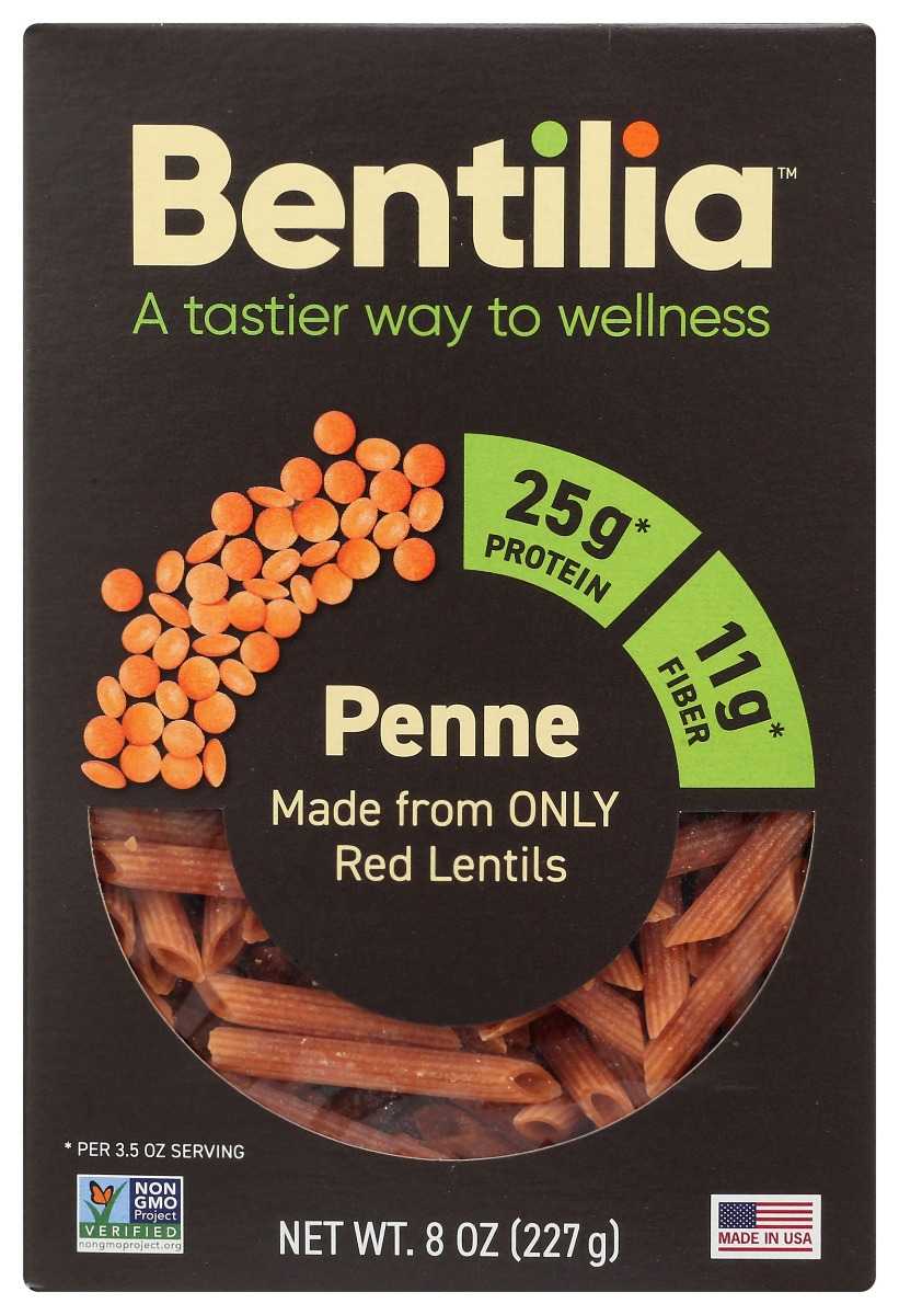Picture of Bentilia KHRM00406361 8 oz Red Lentil Penne Noodles & Pasta