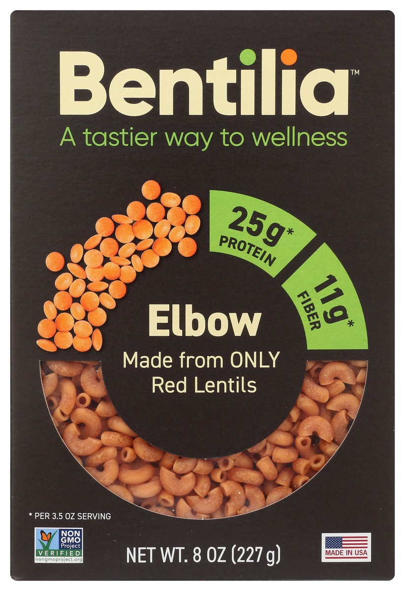 Picture of Bentilia KHRM00406362 8 oz Red Lentil Elbow Noodles & Pasta