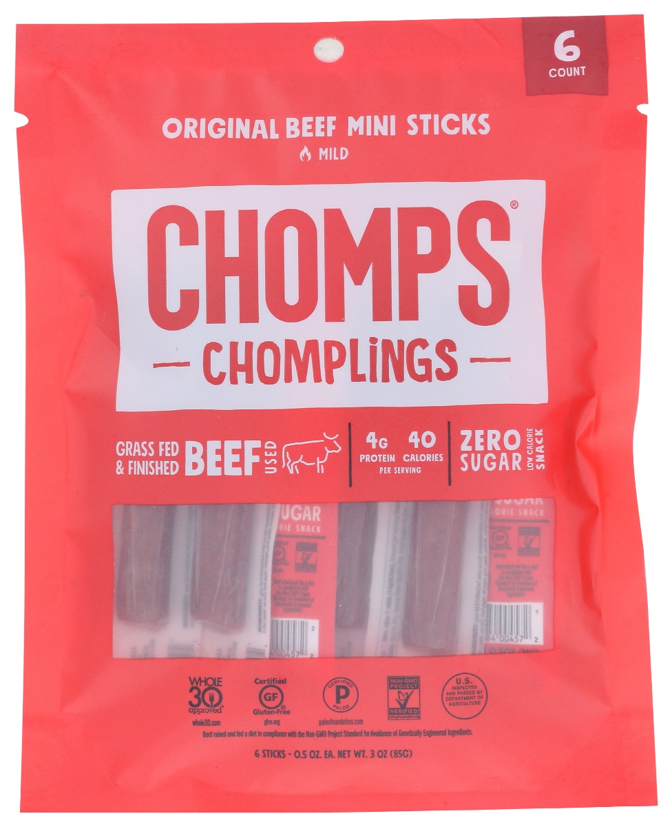 Picture of Chomps KHRM00364253 3 oz Original Beef Bag&#44; 6 Count