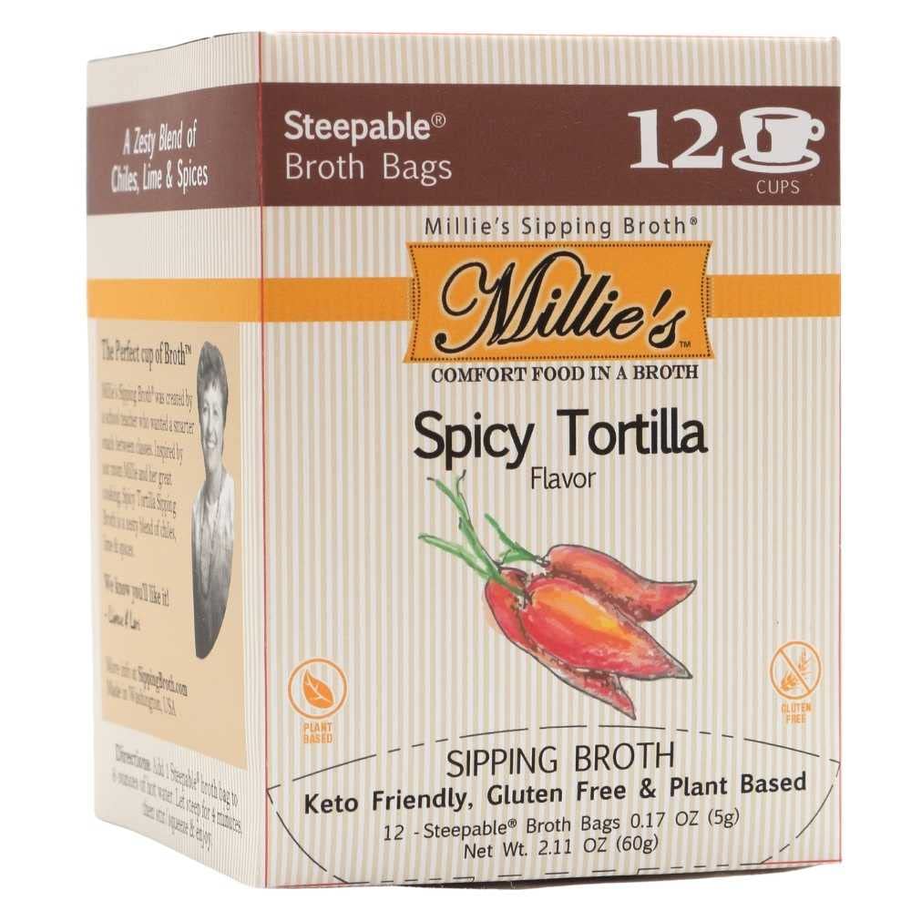 Picture of Millies Sipping Broth KHRM00407292 Spicy Tortilla Broth Soup Bags - 12 Count
