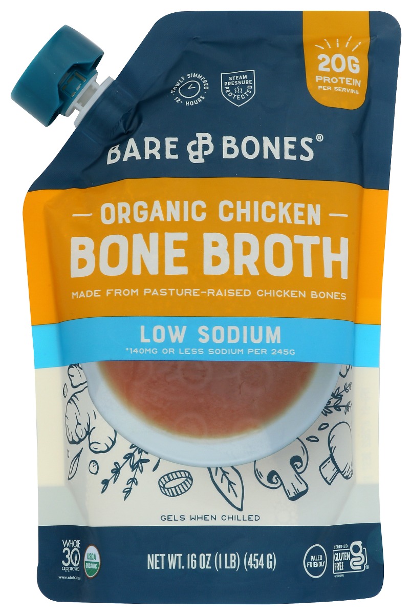 Picture of Bare Bones KHRM02202152 16 oz Low Sodium Broth Chicken Bone Soup