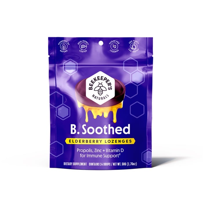 Picture of Beekeepers KHRM00390327 50 g B Soothed Elderberry Lozenges
