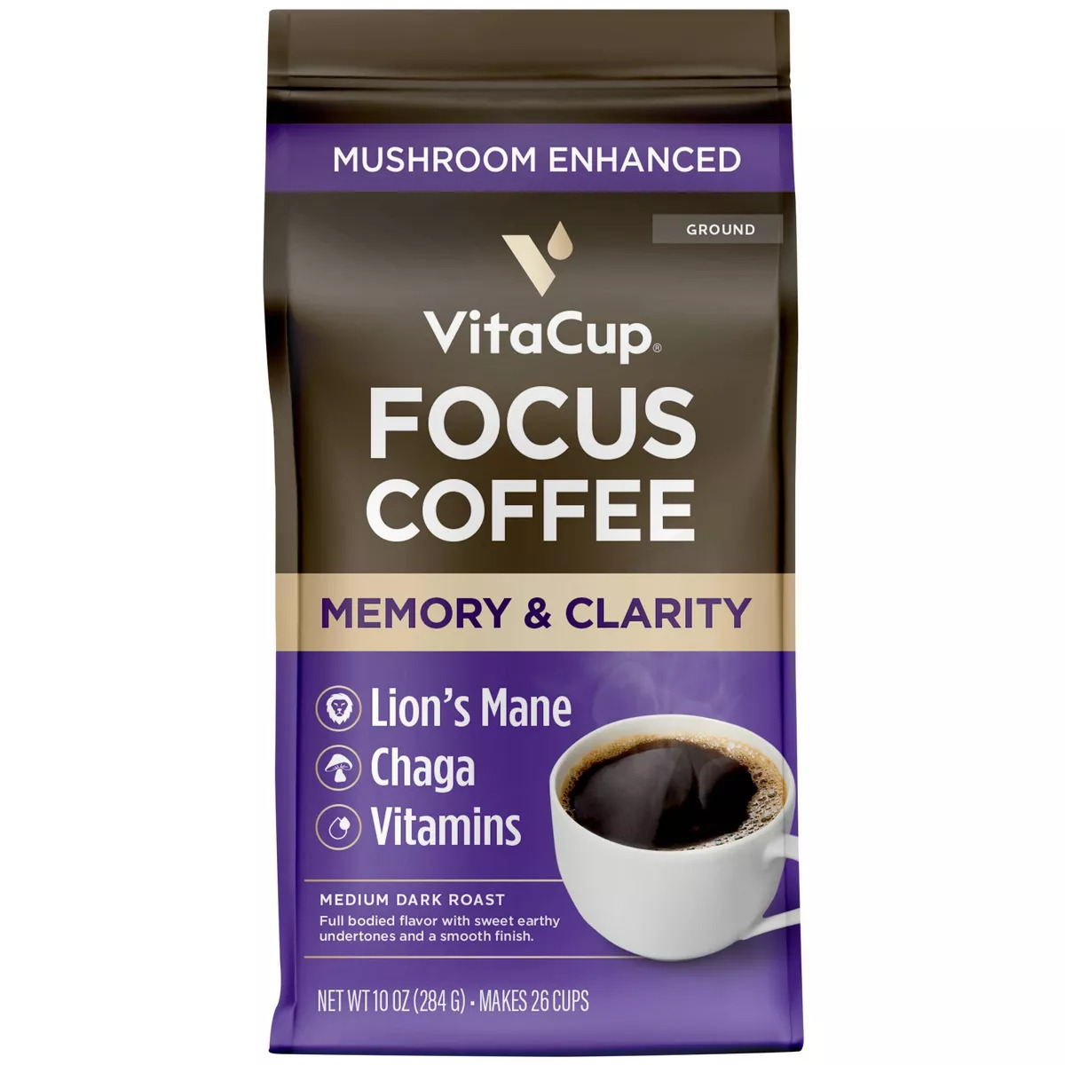 Picture of Vitacup KHRM00378051 10 oz Focus Blend Medium Dark Ground Coffee