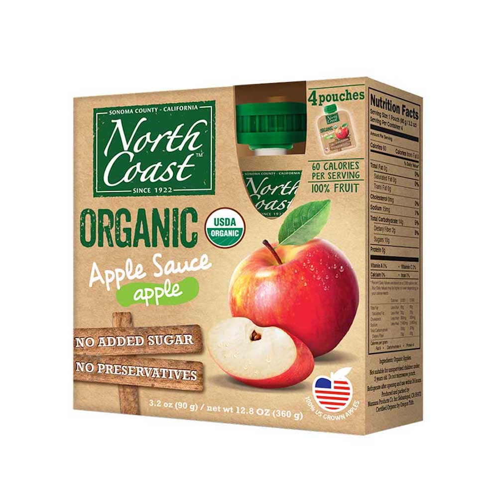 Picture of North Coast KHFM00326449 Organic Apple Sauce Pouches - 12.8 oz
