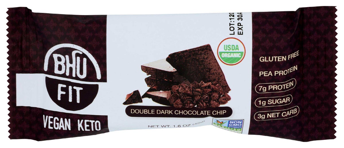 Picture of Bhu Foods KHRM00353107 1.6 oz Paleo Double Dark Chocolate Chip Bar