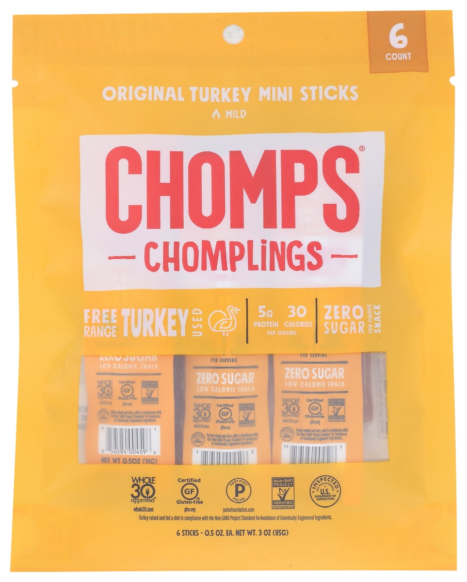 Picture of Chomps KHRM00364255 3 oz Jerky Turkey Flavor Chomps Snack Stick